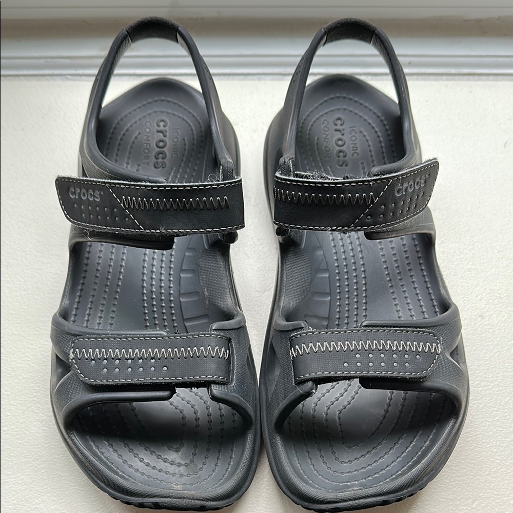 CROCS Swiftwater River Black VELCRO strap Sandals